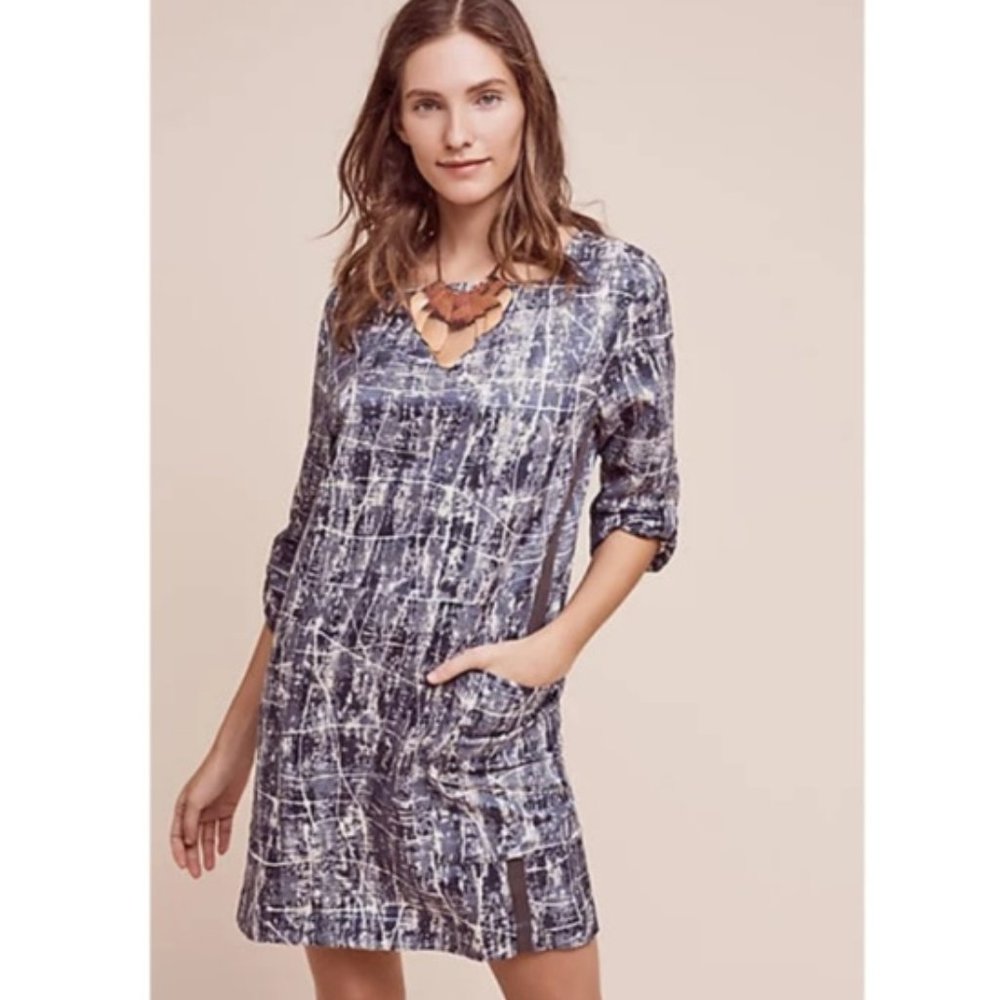 Anthropologie Burning Torch Silk Wool Dress S